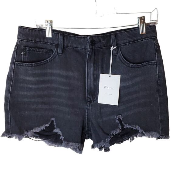 Kancan Black Raw Edge Jean Shorts, Size 11/29, NWT - Picture 1 of 5